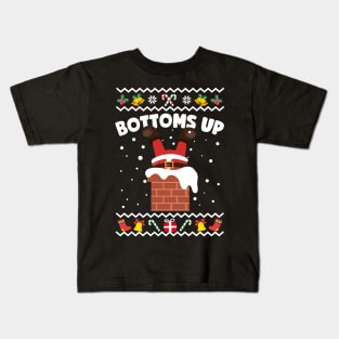 Bottoms Up Funny Ugly Christmas Kids T-Shirt